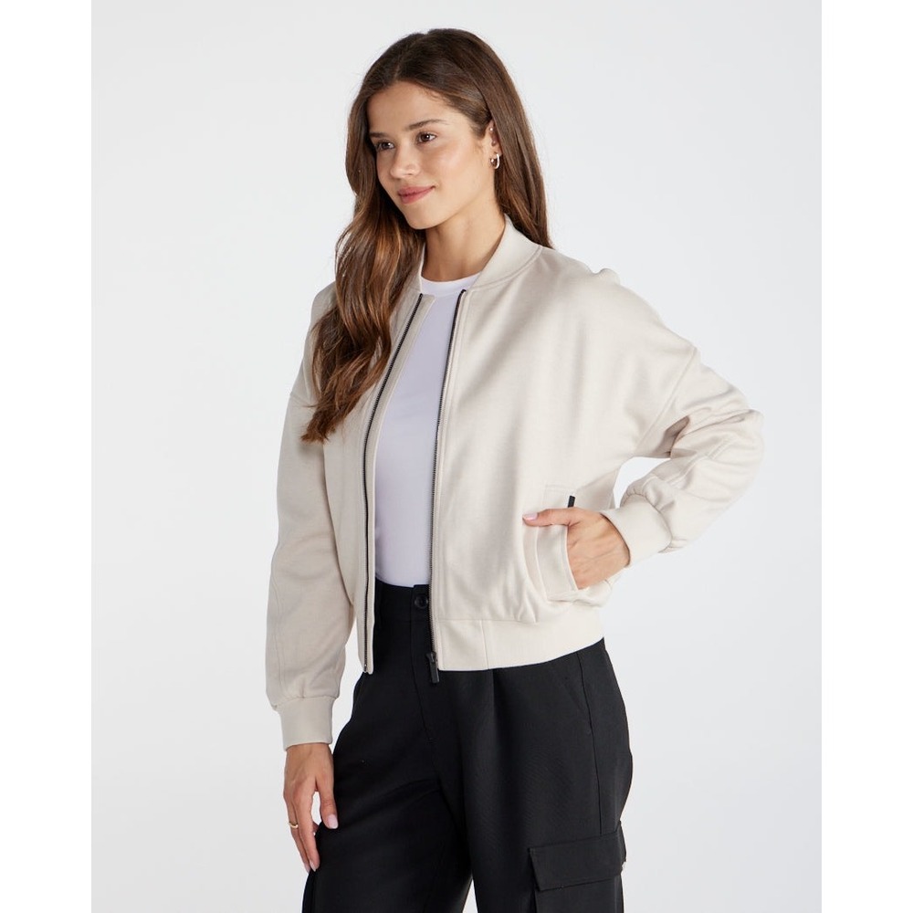 BYLT Women's Coastal Bomber Jacket Heathered Shell Size Small‎ New With Tags